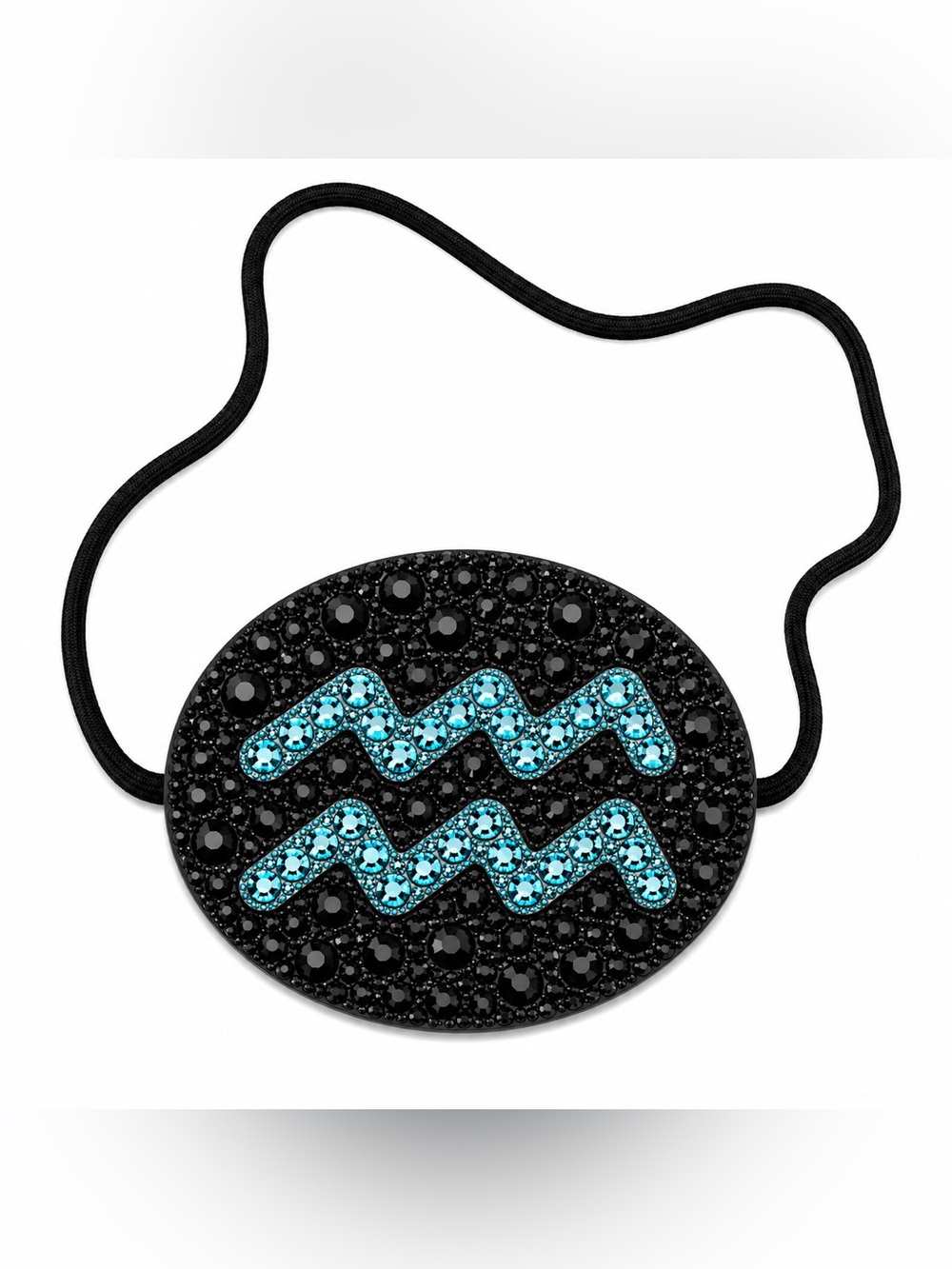 Jet Black Crystal & Blue Aquarius ♒️ Fancy Custom Eye Patch Left Or Right